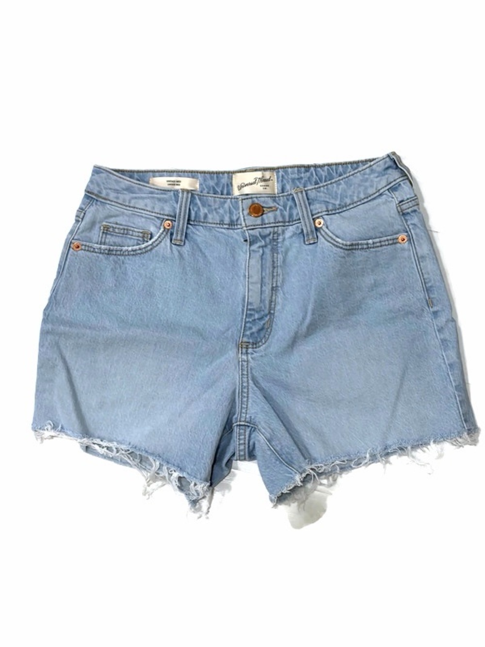 UNIVERSAL THREAD Jean Shorts Vintage Light Blue Denim Fringed Hem, Women’s 4/27